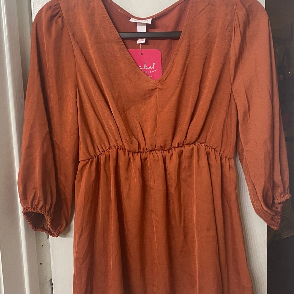 Isabel Maternity by Ingrid & Isabel Rust V-Neck Blouse